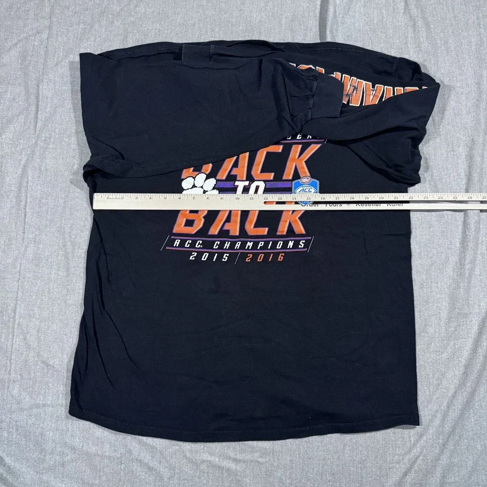 Clemson Tigers Shirt Mens XL Black NCAA Football ACC Champions 16x Back To‎ Back - Picture 7 of 9